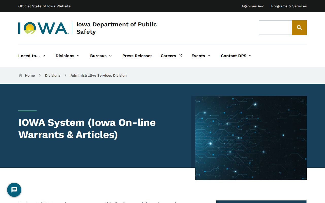 Lyon County warrant records and the restricted IOWA system