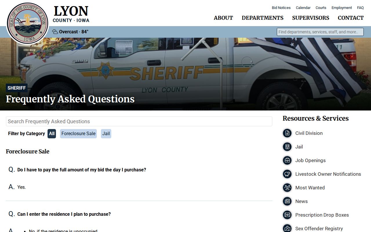 Lyon County traffic warrant jail bond guidance
